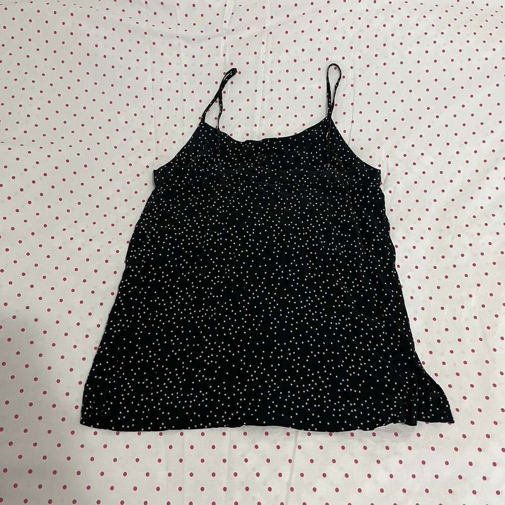 Polka Dot 100% Silk Cami Tank Top Size XS 00 Madewell  Camisole Spaghetti Strap - Picture 3 of 7